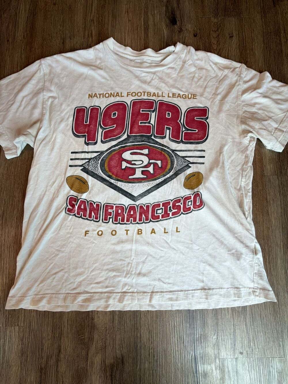 NFL Team Apparel San Francisco 49ers T-Shirt Size L Oversized White